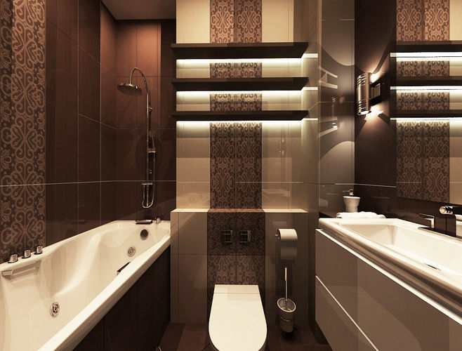 Дизайн ванной комнаты коричневый цвет фото